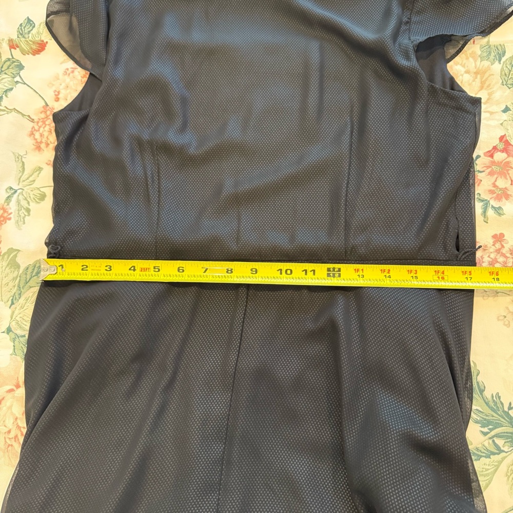 Betsey Johnson Little Black Dot V-Neck High Low Ruffle Cap Sleeve Wrap Dress 10 - Picture 14 of 16